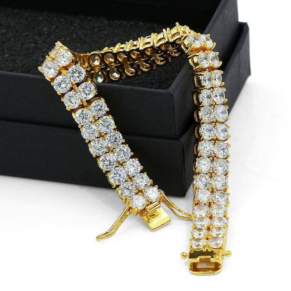 [LAST DAY SALE] Diamond Two Row Tennis Bracelets - Picture 2 of 4